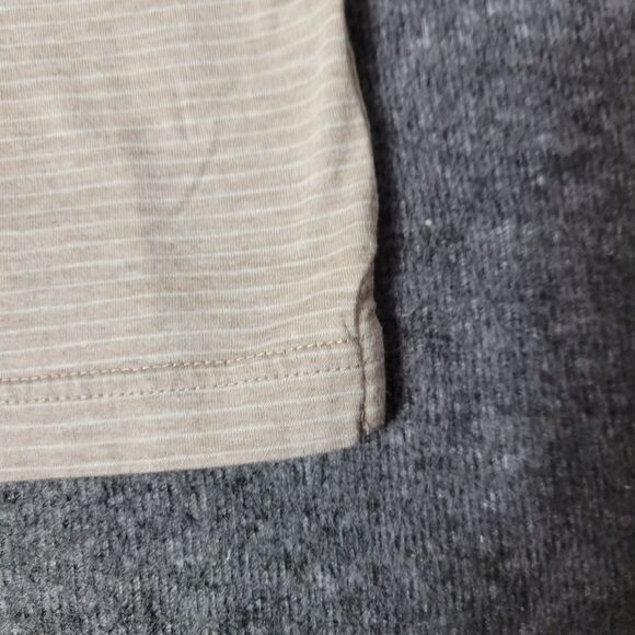 Peter Millar Mens Polo Shirt Size XL Striped Collared Short Sleeved Brown Cream - Picture 5 of 9